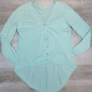 Eileen Fisher Hi-Lo Organic Linen Cardigan Sweater